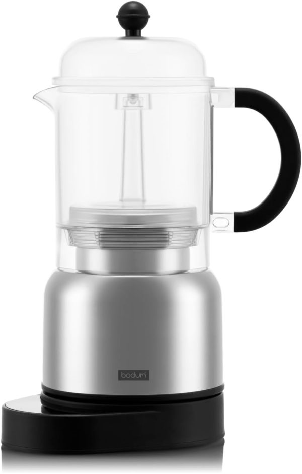 Experience Barista-Grade Coffee at Home: Bodum 17oz Chambord Electric Espresso Maker with Wi-Fi Control, Programmable Timer, and Stylish Stainless Steel Finish