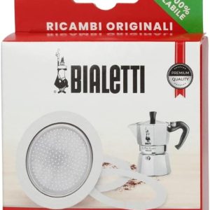 Revitalize Your Bialetti Coffee Experience: Essential Spare Parts Set with 3 Gaskets & 1 Plate for Moka Express, Fiammetta, Break, Happy, Dama, Moka Timer, and Rainbow (6 Cups) Compatibility!