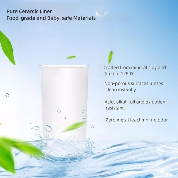 Sure! Here's a more engaging and SEO-friendly product title:

"19oz Insulated Ceramic Travel Mug with Lid & Straw – Leak-Proof, Non-Coated Pure Ceramic Tumbler for Office & Camping – Stylish, Modern Design" - Image 2