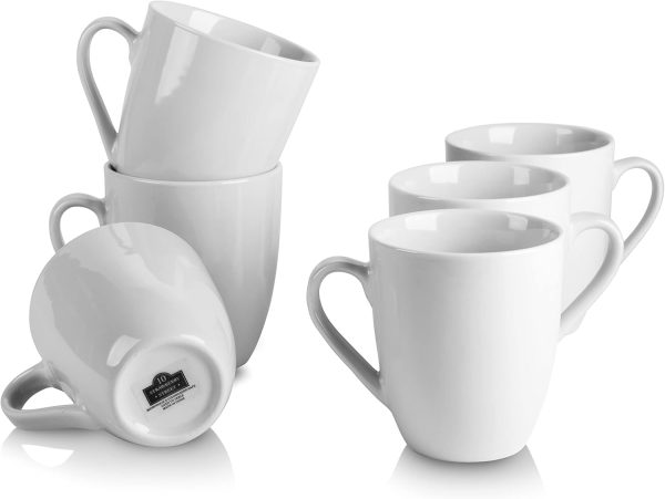 Set of 6 - 10 Strawberry Street Simply White 12 oz Coffee Mugs - Elegant and Versatile Drinkware