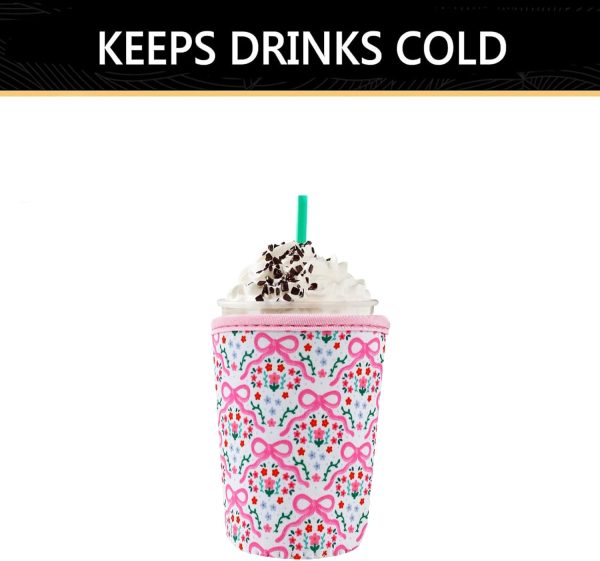 <p><strong>YR Reusable Neoprene Coffee Sleeve Set – 3-Pack Insulator Coolies for Iced & Hot Drinks | Perfect for Starbucks Cups & More (Pink Bows)</strong></p> - Image 5