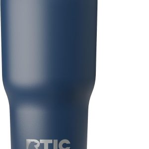 RTIC 20oz Insulated Stainless Steel Tumbler - Dual-Wall Vacuum Design | Perfect for Iced Coffee, Tea, and Hot Drinks | Navy Travel Mug with Lid