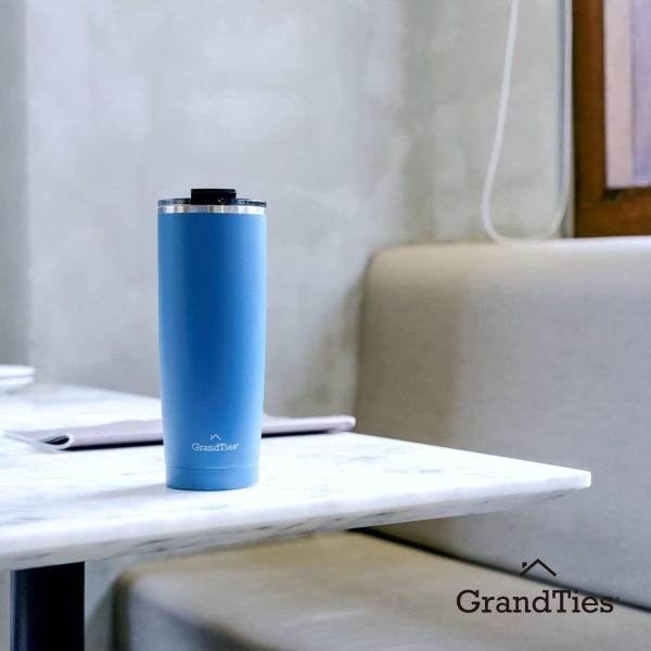 <p><strong>GRANDTIES 20oz Cobalt Blue Insulated Coffee Tumbler | Reusable Double-Walled Stainless Steel Travel Mug with Leak-Proof Tritan Lid | Perfect for Hot & Cold Beverages!</strong></p> - Image 5