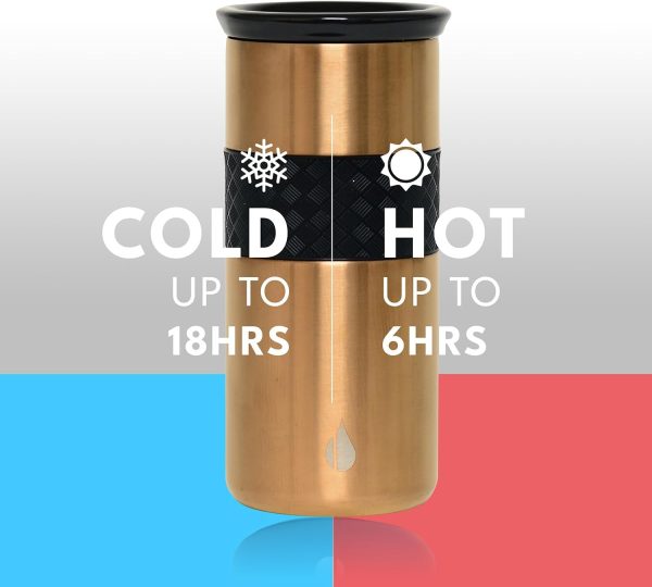 Transform Your Coffee Experience: Elemental Artisan Triple-Wall Insulated Tumbler - 16oz Reusable Stainless Steel Mug with Ceramic Lid for 6 Hours Hot & 18 Hours Cold - Stunning Copper Design - Image 3