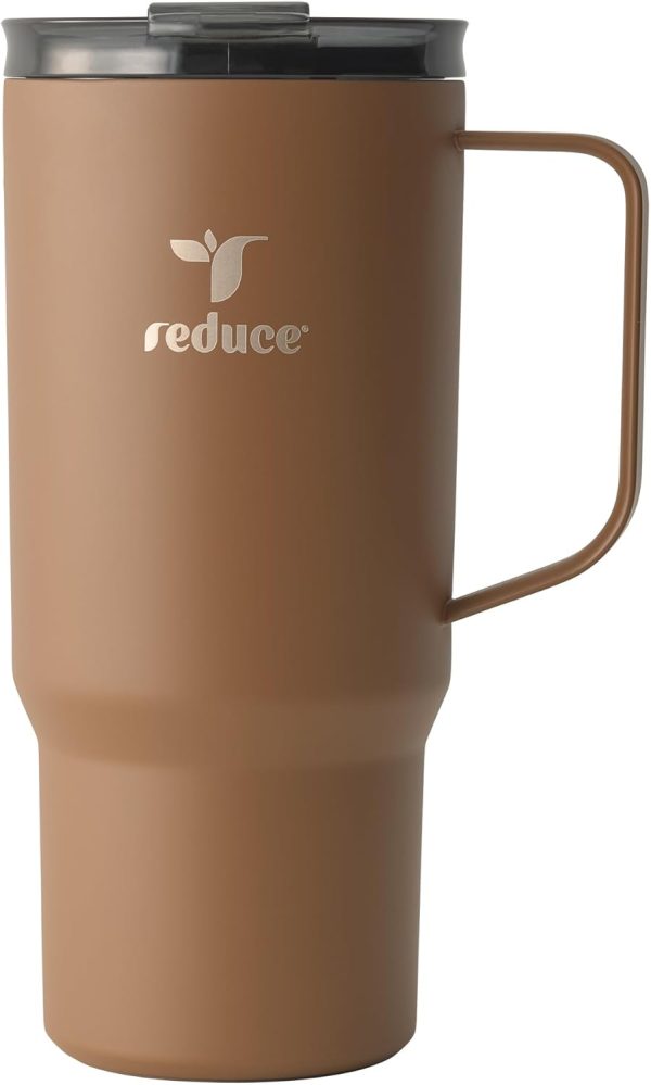 Stay Refreshed with the REDUCE 24 oz Hot1 Vacuum Insulated Mug – Perfect for Tea, Coffee & More! Featuring Flo-Motion Lid & Handle, Fits in Cupholders, & Keeps Beverages Hot for Up to 8 Hours!