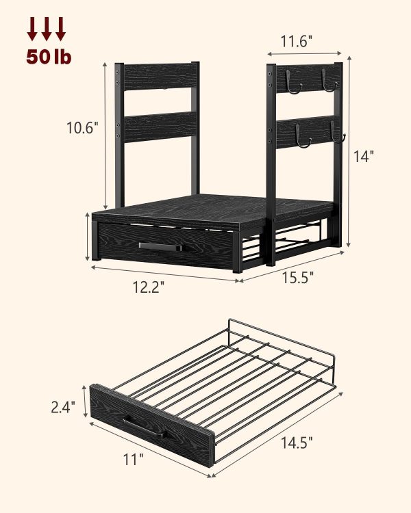 Stylish Coffee Pod Drawer for K-Cups | Holds 35 Pods | Sleek Organizer & Coffee Maker Stand with Storage Drawer | Durable Black Design - Image 3