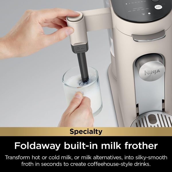 Revitalize Your Brew: Ninja Pod & Grounds XL Coffee Maker – K-Cup Compatible, Compact, Built-In Milk Frother, 68-oz Reservoir, Perfect for 6-oz Cups to 24-oz Mugs (Stone, PB055AST) - Image 5