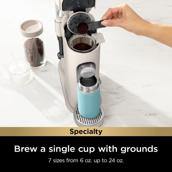 Revitalize Your Brew: Ninja Pod & Grounds XL Coffee Maker – K-Cup Compatible, Compact, Built-In Milk Frother, 68-oz Reservoir, Perfect for 6-oz Cups to 24-oz Mugs (Stone, PB055AST) - Image 3