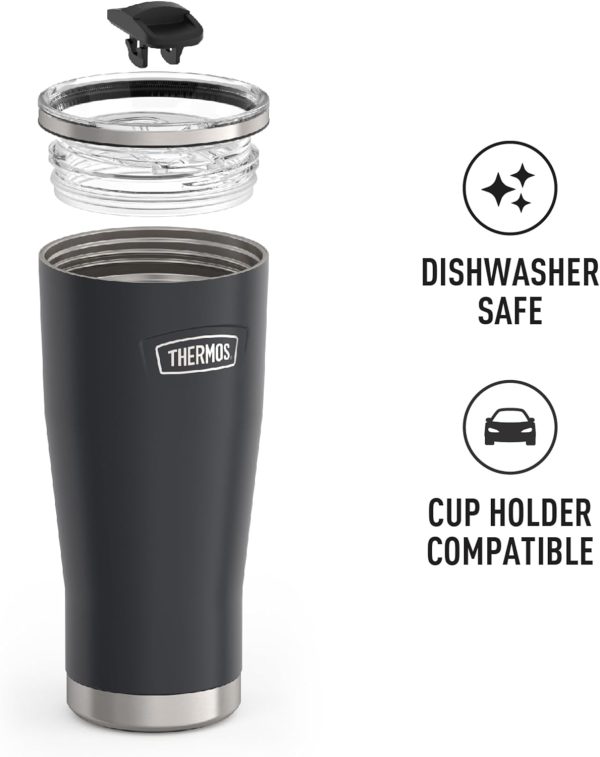 THERMOS ICON SERIES 24 oz Stainless Steel Cold Tumbler with Slide Lock - Stylish Granite Finish for Ultimate Hydration! - Image 3