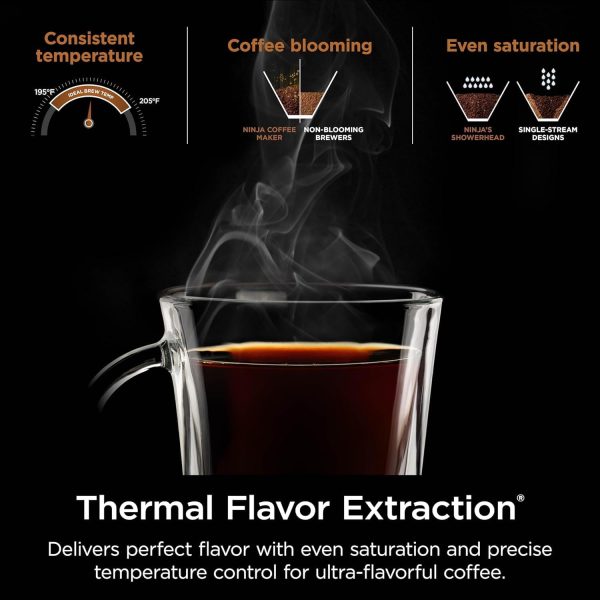 Revitalize Your Coffee Experience: Ninja CM371 Hot & Iced XL Coffee Maker with Rapid Cold Brew - 4 Brew Styles, 8 Size Options from Small Cup to Travel Mug, Single-Serve & 12-Cup Carafe, Permanent Filter & Removable Reservoir (Renewed) - Image 8