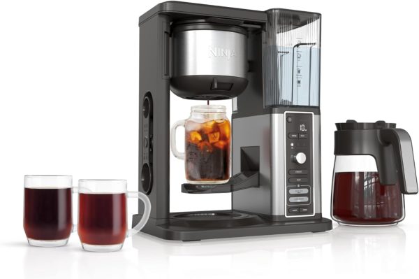 Revitalize Your Coffee Experience: Ninja CM371 Hot & Iced XL Coffee Maker with Rapid Cold Brew - 4 Brew Styles, 8 Size Options from Small Cup to Travel Mug, Single-Serve & 12-Cup Carafe, Permanent Filter & Removable Reservoir (Renewed)