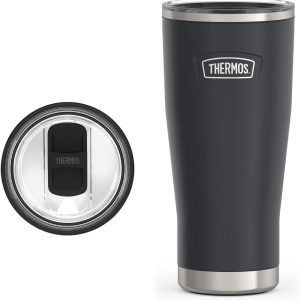 THERMOS ICON SERIES 24 oz Stainless Steel Cold Tumbler with Slide Lock - Stylish Granite Finish for Ultimate Hydration!
