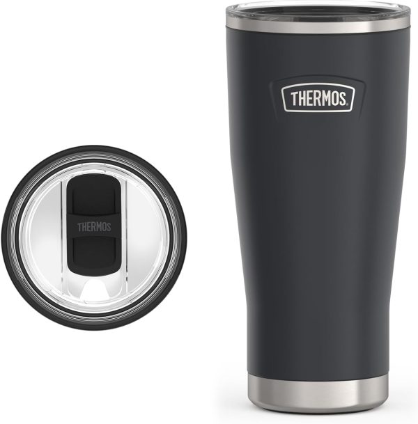 THERMOS ICON SERIES 24 oz Stainless Steel Cold Tumbler with Slide Lock - Stylish Granite Finish for Ultimate Hydration!