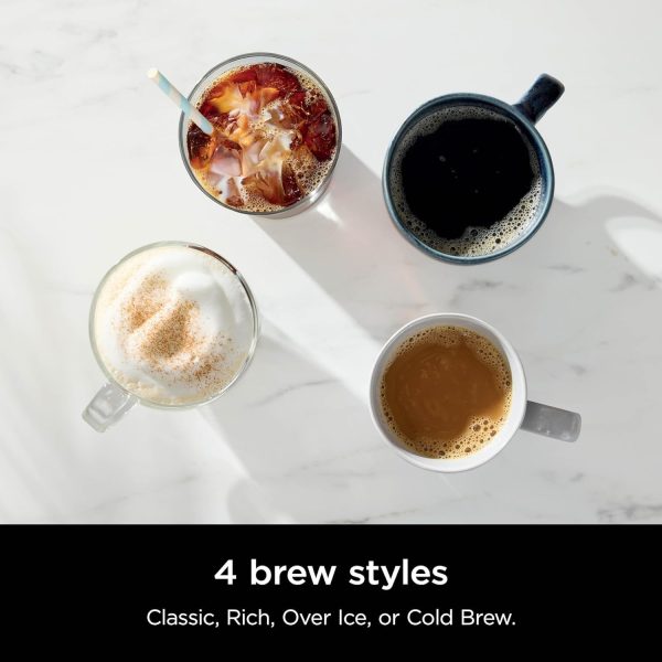 Revitalize Your Coffee Experience: Ninja CM371 Hot & Iced XL Coffee Maker with Rapid Cold Brew - 4 Brew Styles, 8 Size Options from Small Cup to Travel Mug, Single-Serve & 12-Cup Carafe, Permanent Filter & Removable Reservoir (Renewed) - Image 4