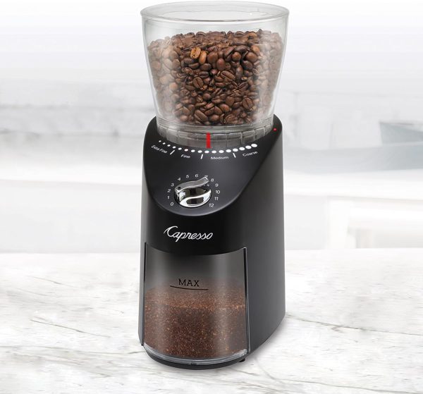 Capresso Infinity Plus Conical Burr Coffee Grinder - Sleek Black Design for Perfectly Ground Coffee Every Time! - Image 2