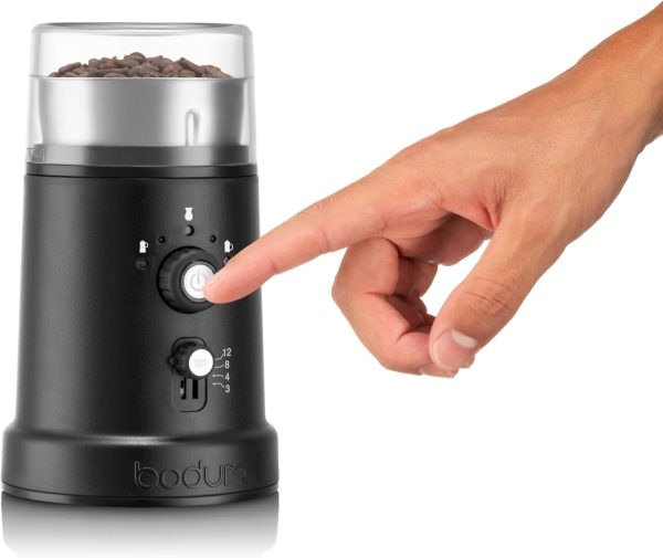 Elevate Your Brew: Bodum Bistro Adjustable Electric Coffee Blade Grinder with 5 Grind Settings – 3 Ounces, Sleek Black Design - Image 4