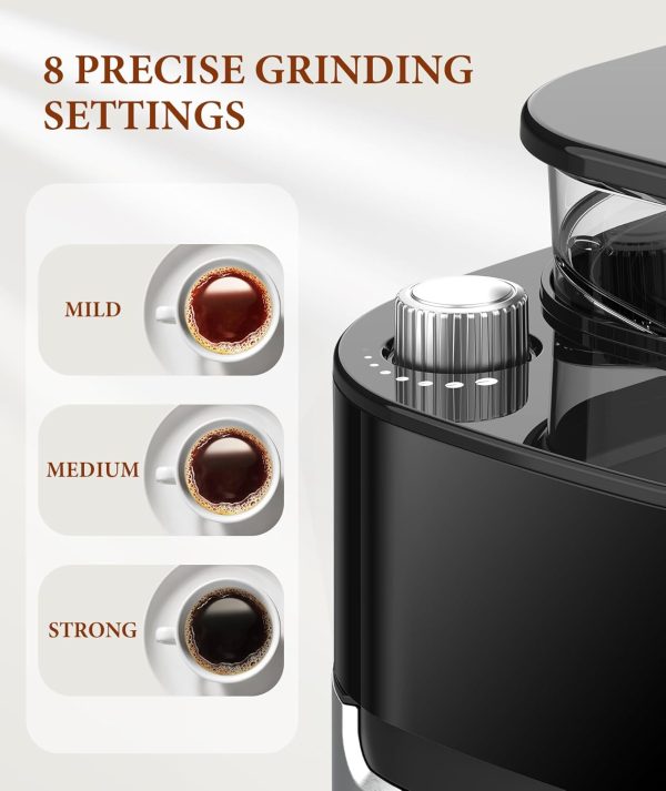 <p><strong>Joy Pebble 10-Cup Drip Coffee Maker: Programmable Touch-Screen Machine with Built-in Grinder, 8 Grind Settings, Reusable Filter, and Keep Warm Plate – Enjoy Fresh Brew with 50.7oz Capacity!</strong></p> - Image 3