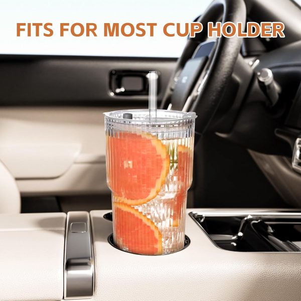 Set of 2 - 20oz Glass Tumblers with Lids & Straws | Perfect Iced Coffee, Juice, Smoothies & Cocktails! - Image 7