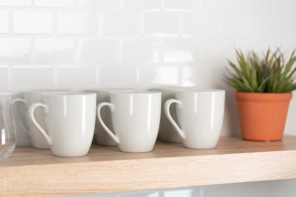 Set of 6 - 10 Strawberry Street Simply White 12 oz Coffee Mugs - Elegant and Versatile Drinkware - Image 4