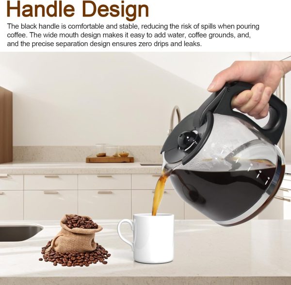 Replacement 12-Cup Coffee Carafe for Mr. Coffee Makers – Fits PLD12 & PLD12-RB Series with Black Handle - Image 5