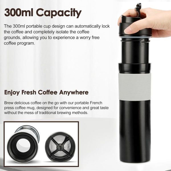 <p><strong>SHANGSKY Portable Coffee Press – Travel-Friendly Coffee Maker & Single Serve Espresso Brewer (300 ML) for Hot & Cold Beverage Lovers!</strong></p> - Image 4