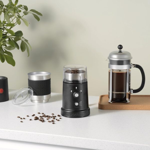 Elevate Your Brew: Bodum Bistro Adjustable Electric Coffee Blade Grinder with 5 Grind Settings – 3 Ounces, Sleek Black Design - Image 5