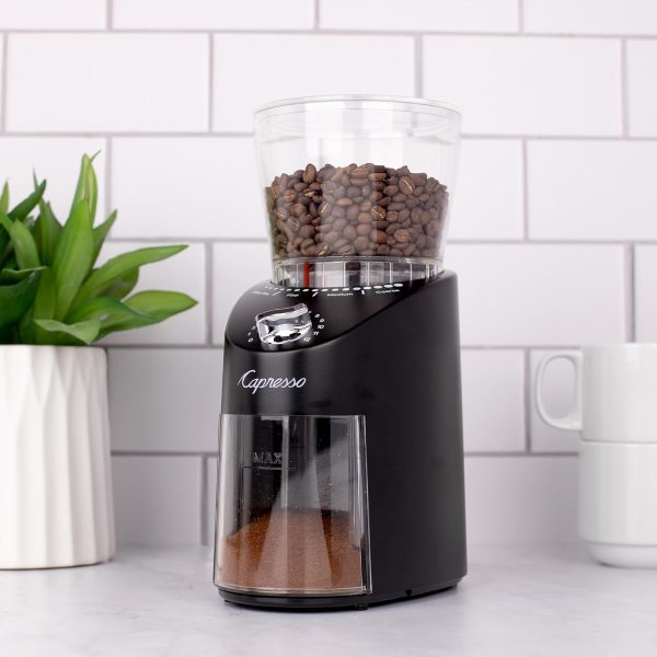 Capresso Infinity Plus Conical Burr Coffee Grinder - Sleek Black Design for Perfectly Ground Coffee Every Time! - Image 3