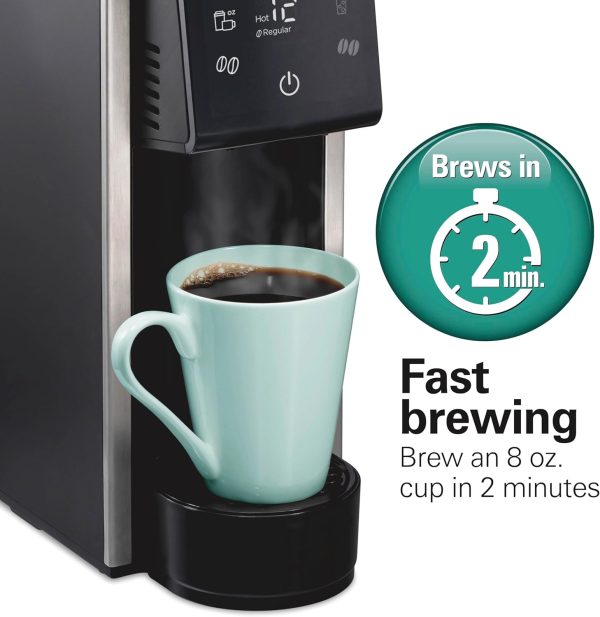 Hamilton Beach FlexBrew 4-in-1 Coffee Maker: Brew Hot & Iced Coffee with Ease – 45 oz Removable Water Reservoir, Pod & Ground Compatible, Fast Brewing & LED Touchscreen – Black (Model 49925) - Image 6
