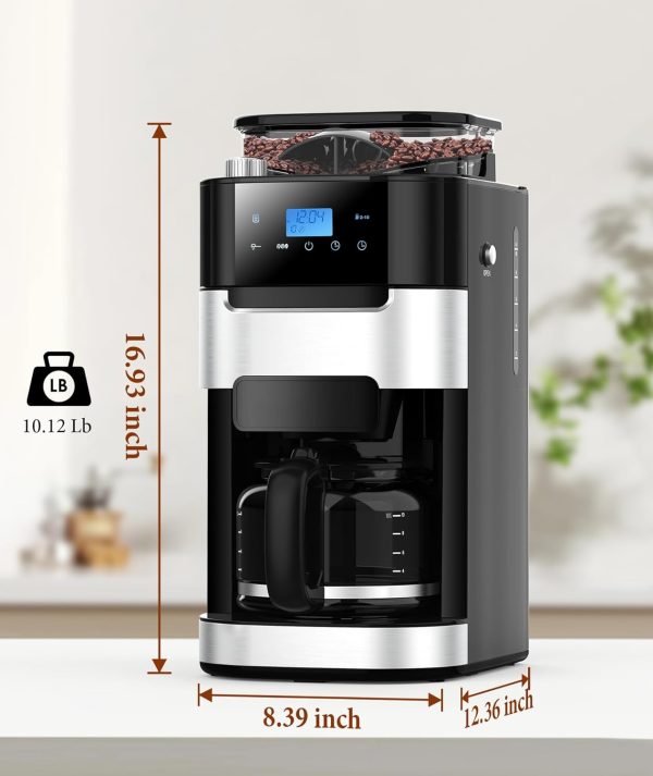 <p><strong>Joy Pebble 10-Cup Drip Coffee Maker: Programmable Touch-Screen Machine with Built-in Grinder, 8 Grind Settings, Reusable Filter, and Keep Warm Plate – Enjoy Fresh Brew with 50.7oz Capacity!</strong></p> - Image 8