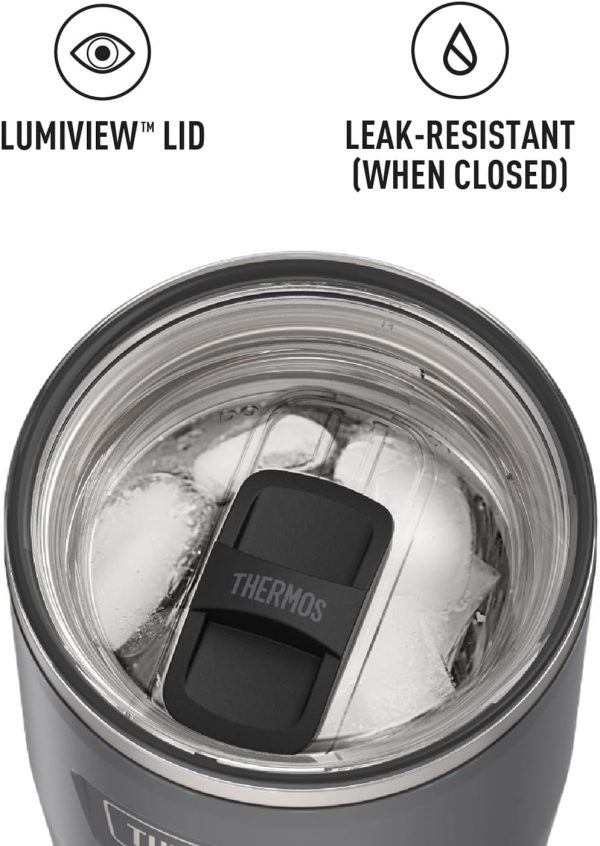 THERMOS ICON SERIES 24 oz Stainless Steel Cold Tumbler with Slide Lock - Stylish Granite Finish for Ultimate Hydration! - Image 5