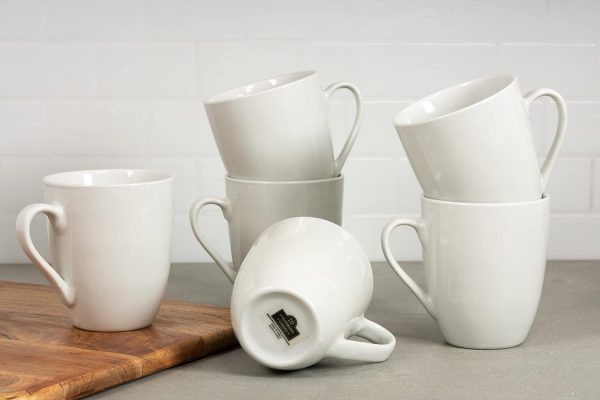 Set of 6 - 10 Strawberry Street Simply White 12 oz Coffee Mugs - Elegant and Versatile Drinkware - Image 3