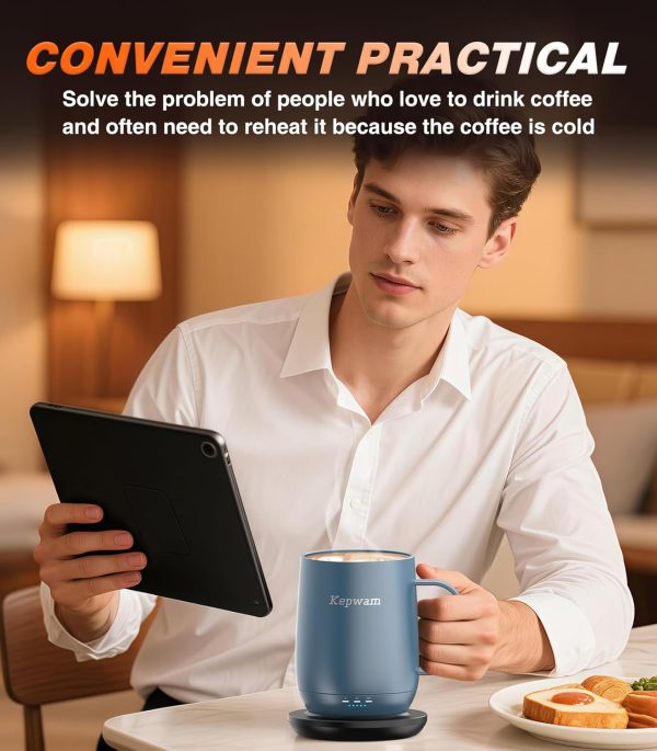 <p>Sure! Here’s an engaging, SEO-friendly version of your product title:</p>
<p><strong>Smart Self-Heating Coffee Mug - 16oz Temperature Control Mug with 150 Min Battery Life, Keeps Drinks Hot Up to 149°F - Perfect Gift for Mom & Dad (No App Required)</strong></p> - Image 6
