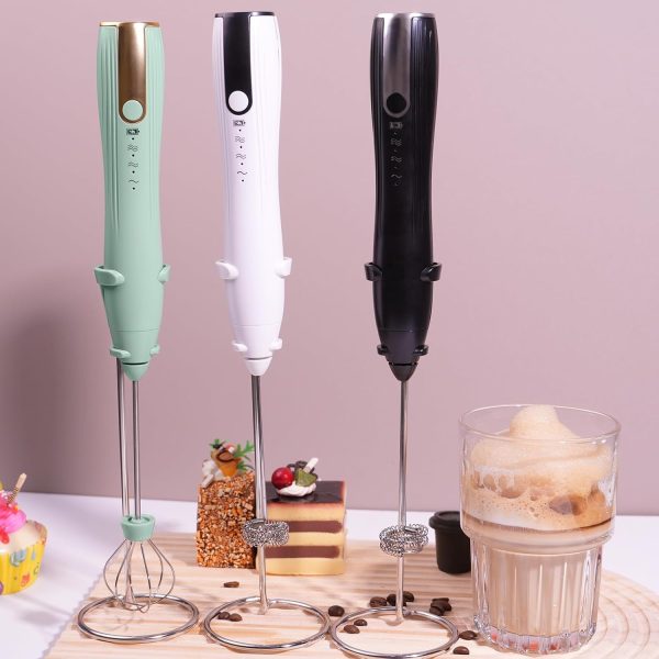 <p><strong>Premium Rechargeable Handheld Milk Frother with Stand – Create Perfect Coffee Foam for Cappuccinos, Lattes, and More! Detachable Stainless Steel Whisk for Versatile Mixing (White)</strong></p> - Image 7