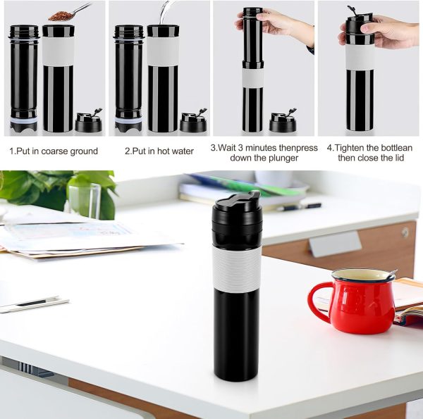 <p><strong>SHANGSKY Portable Coffee Press – Travel-Friendly Coffee Maker & Single Serve Espresso Brewer (300 ML) for Hot & Cold Beverage Lovers!</strong></p> - Image 3