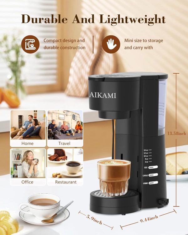 All-in-One Single Serve Coffee Maker: Brew K-Cups & Ground Coffee with Milk Frother & Grinder | 30 oz Removable Water Reservoir | Flexible 6-14 oz Brew Sizes | Perfect Home Coffee Machine - Image 7