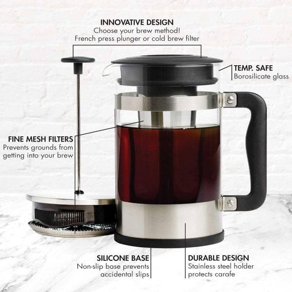 <p><strong>Primula 2-in-1 Coffee Maker: Brew Rich French Press and Refreshing Cold Brew Coffee with Ease – Comfortable Grip Handle & Durable Glass Carafe, Perfect for 6 Cups!</strong></p> - Image 6