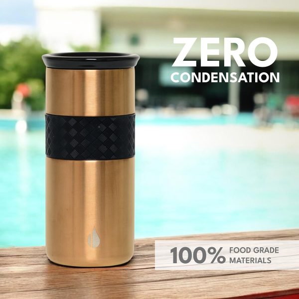 Transform Your Coffee Experience: Elemental Artisan Triple-Wall Insulated Tumbler - 16oz Reusable Stainless Steel Mug with Ceramic Lid for 6 Hours Hot & 18 Hours Cold - Stunning Copper Design - Image 6