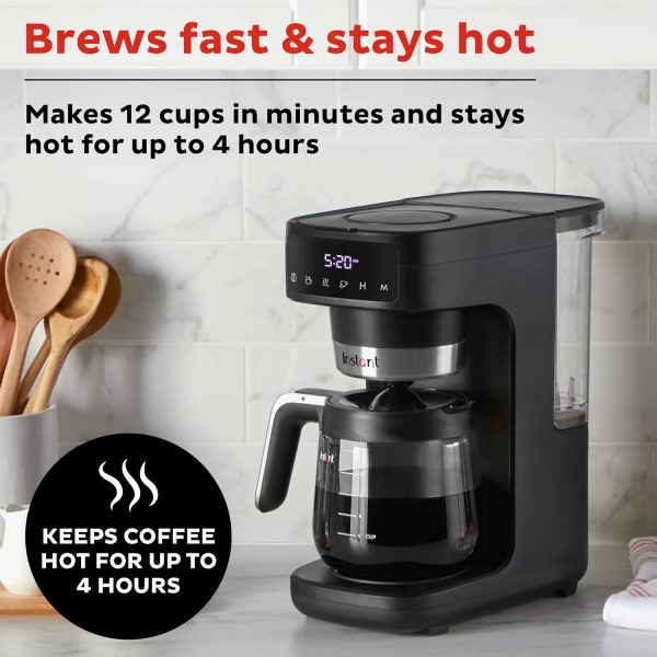 Instant Infusion Brew Plus 12-Cup Drip Coffee Maker by Instant Pot – Customize Your Brew with Adjustable Strength, Easy-Access Removable Water Reservoir, and Warming Plate with 3 Temperature Settings – Sleek Black Design - Image 3