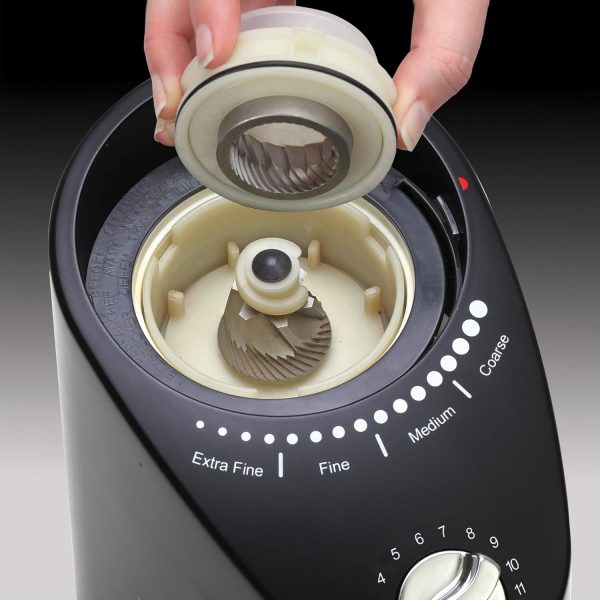 Capresso Infinity Plus Conical Burr Coffee Grinder - Sleek Black Design for Perfectly Ground Coffee Every Time! - Image 8