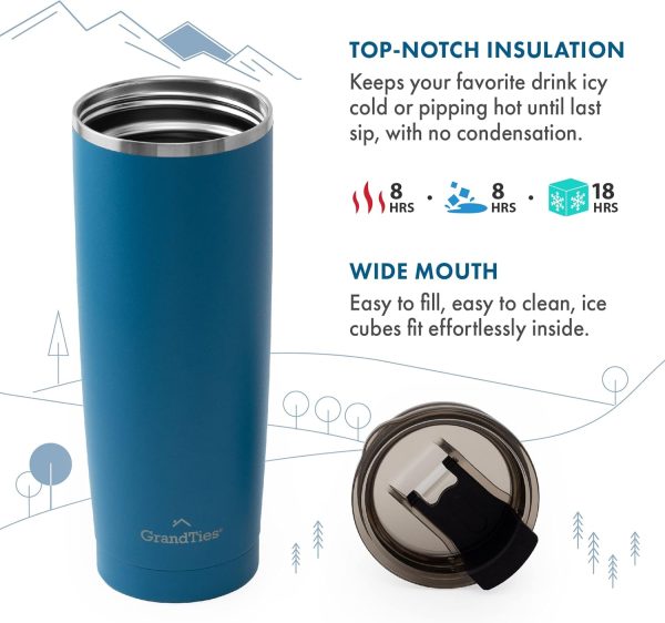 <p><strong>GRANDTIES 20oz Cobalt Blue Insulated Coffee Tumbler | Reusable Double-Walled Stainless Steel Travel Mug with Leak-Proof Tritan Lid | Perfect for Hot & Cold Beverages!</strong></p> - Image 3