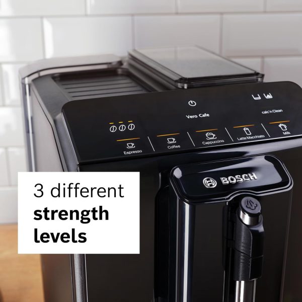 Experience Coffee Bliss with the Bosch 300 Series Fully Automatic Espresso Machine – OneTouch Milk Drinks, In-Cup Frother, 5 Custom Drink Options, Ceramic Grinder, Easy Clean & Descale, Elegant Black Finish (Model TIU20109) - Image 4