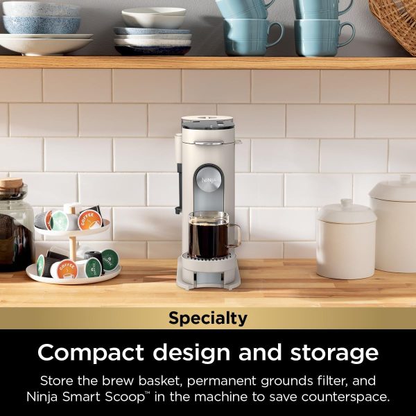 Revitalize Your Brew: Ninja Pod & Grounds XL Coffee Maker – K-Cup Compatible, Compact, Built-In Milk Frother, 68-oz Reservoir, Perfect for 6-oz Cups to 24-oz Mugs (Stone, PB055AST) - Image 6