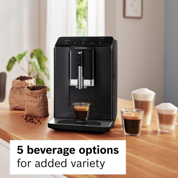 Experience Coffee Bliss with the Bosch 300 Series Fully Automatic Espresso Machine – OneTouch Milk Drinks, In-Cup Frother, 5 Custom Drink Options, Ceramic Grinder, Easy Clean & Descale, Elegant Black Finish (Model TIU20109) - Image 10