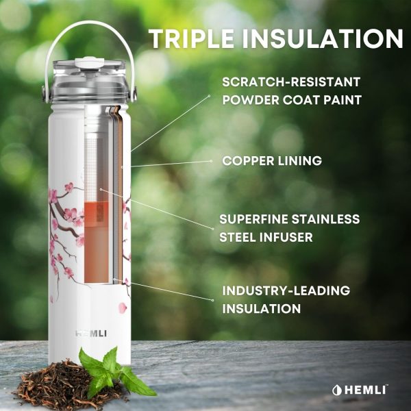 Premium 22 oz Insulated Tea Tumbler Bottle with Infuser – Perfect Travel Mug for Hot & Iced Beverages! - Image 6