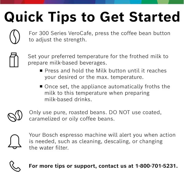 Experience Coffee Bliss with the Bosch 300 Series Fully Automatic Espresso Machine – OneTouch Milk Drinks, In-Cup Frother, 5 Custom Drink Options, Ceramic Grinder, Easy Clean & Descale, Elegant Black Finish (Model TIU20109) - Image 5