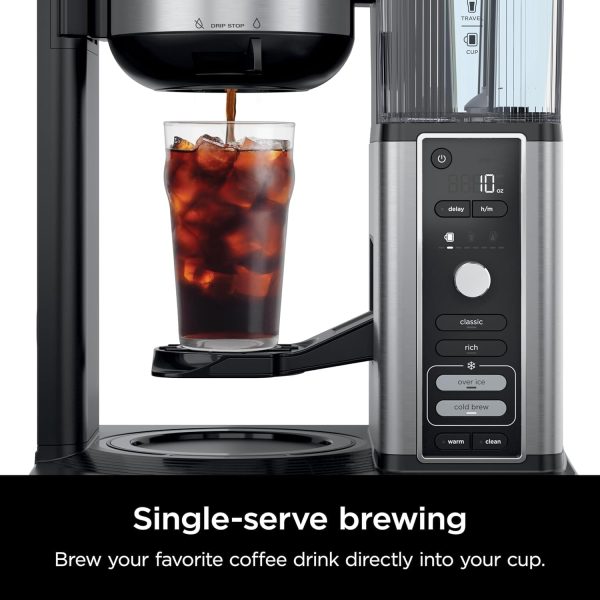 Revitalize Your Coffee Experience: Ninja CM371 Hot & Iced XL Coffee Maker with Rapid Cold Brew - 4 Brew Styles, 8 Size Options from Small Cup to Travel Mug, Single-Serve & 12-Cup Carafe, Permanent Filter & Removable Reservoir (Renewed) - Image 7