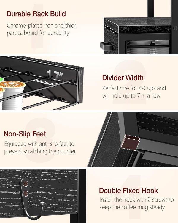 Stylish Coffee Pod Drawer for K-Cups | Holds 35 Pods | Sleek Organizer & Coffee Maker Stand with Storage Drawer | Durable Black Design - Image 7
