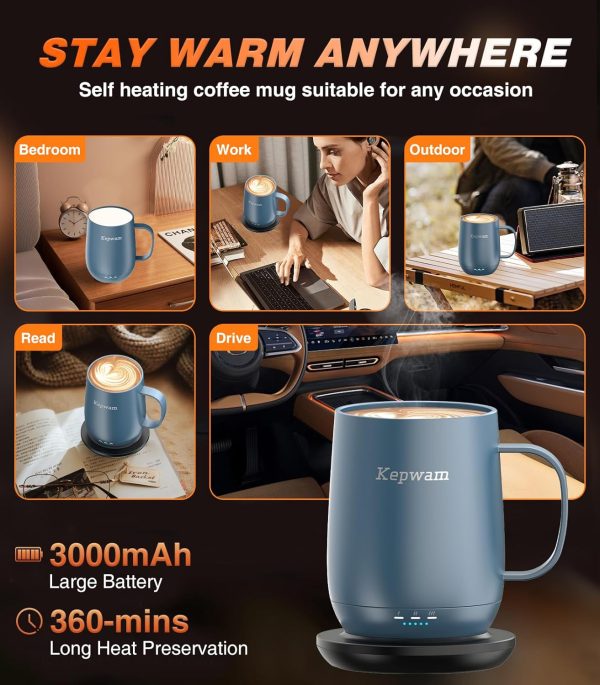 <p>Sure! Here’s an engaging, SEO-friendly version of your product title:</p>
<p><strong>Smart Self-Heating Coffee Mug - 16oz Temperature Control Mug with 150 Min Battery Life, Keeps Drinks Hot Up to 149°F - Perfect Gift for Mom & Dad (No App Required)</strong></p> - Image 4