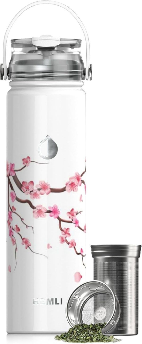 Premium 22 oz Insulated Tea Tumbler Bottle with Infuser – Perfect Travel Mug for Hot & Iced Beverages!