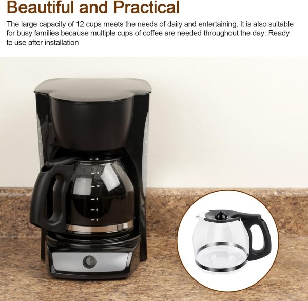 Replacement 12-Cup Coffee Carafe for Mr. Coffee Makers – Fits PLD12 & PLD12-RB Series with Black Handle - Image 6